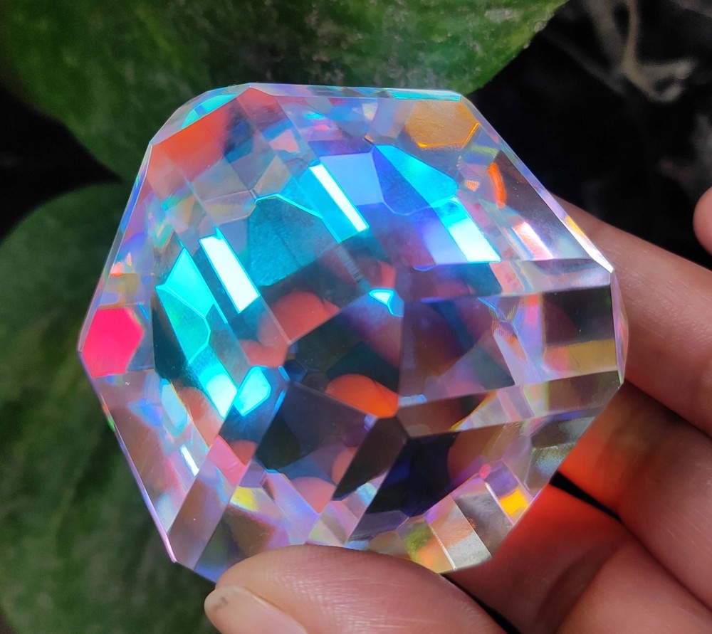 A+Natural Mystic  998.90  Topaz Rainbow Color Cube Cut Certified Loose Gemstone