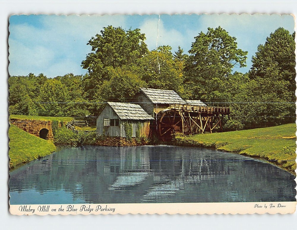 Postcard Mabry Mill on the Blue Ridge Parkway Meadows of Dan Virginia USA