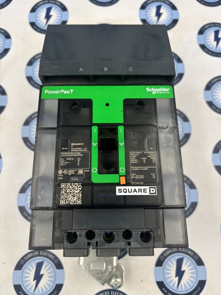 Square D Bda34015 3P 15A 480V I-Line Circuit Breaker 'Sameday Ship'