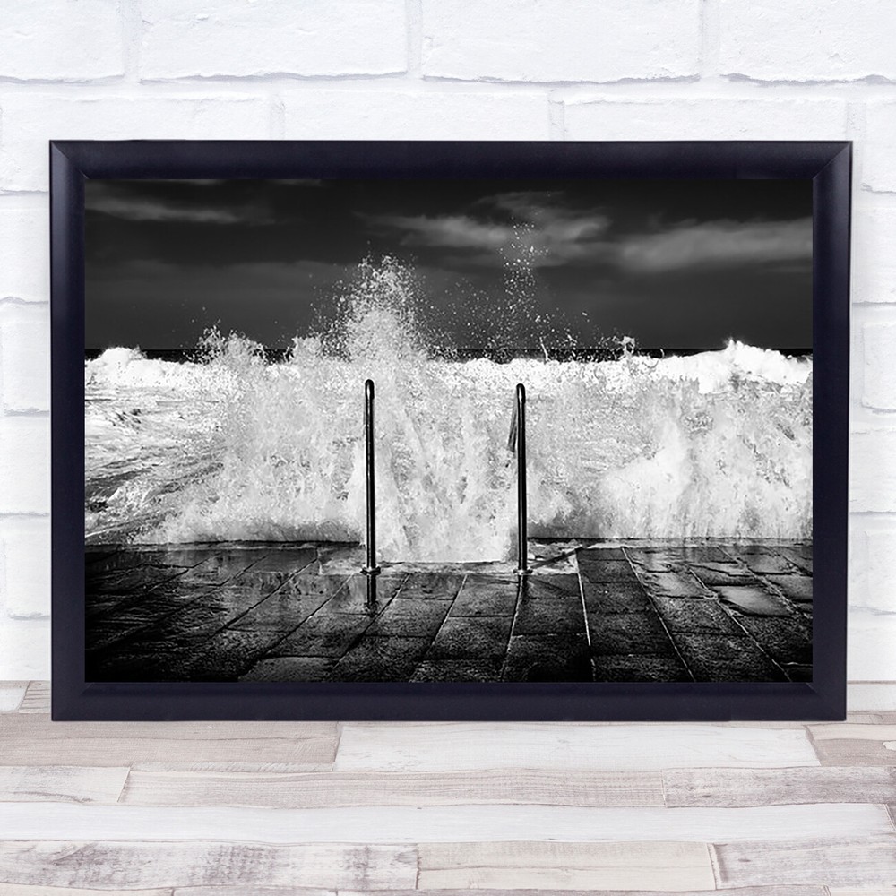 I need the sea Water Splash Sea Ocean Ladder Bars Metal Wave Wall Art Print