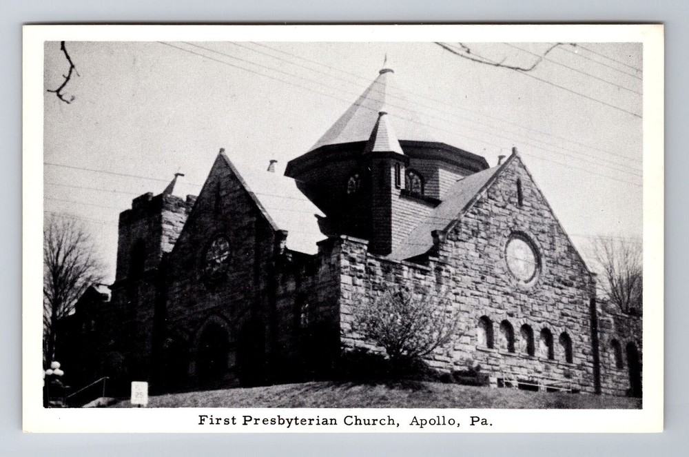 Apollo PA-Pennsylvania, First Presbyterian Church, Antique Vintage Postcard