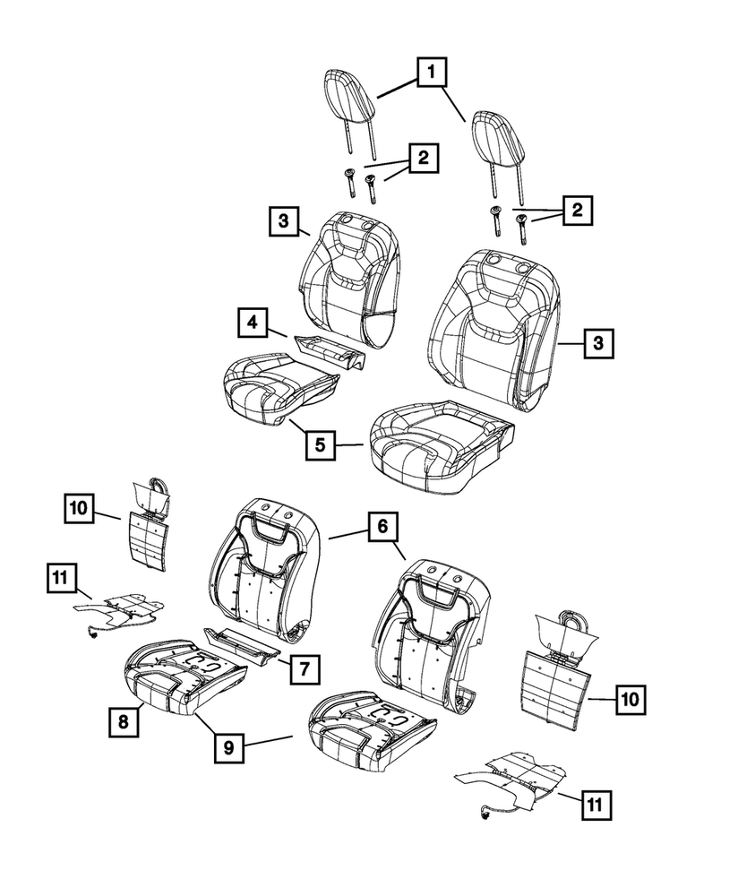 Genuine Mopar Front Seat Cushion Cover Left 5RA19LAAAA