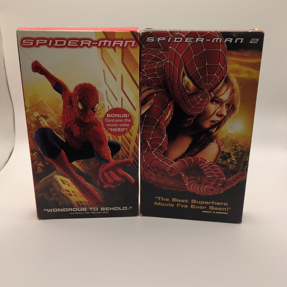 Spider-Man 1 And Spider-Man 2 (VHS 2002/2004) Marvel Lot of 2 Tapes