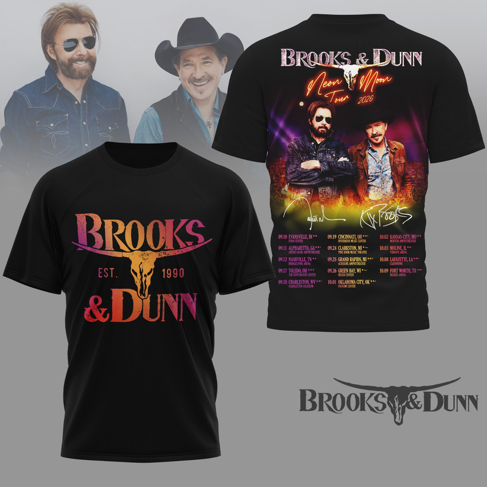 Brooks & Dunn NEON MOON TOUR 2026 USA Tour - All Over Shirt, S to 5XL