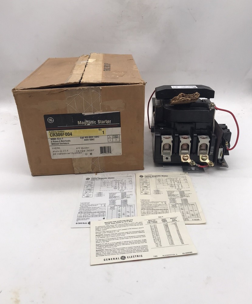 HOUSTON STOCK NEW GE CR306F004 MAGNETIC MOTOR STARTER 135 AMP 480V FREE SHIPPING