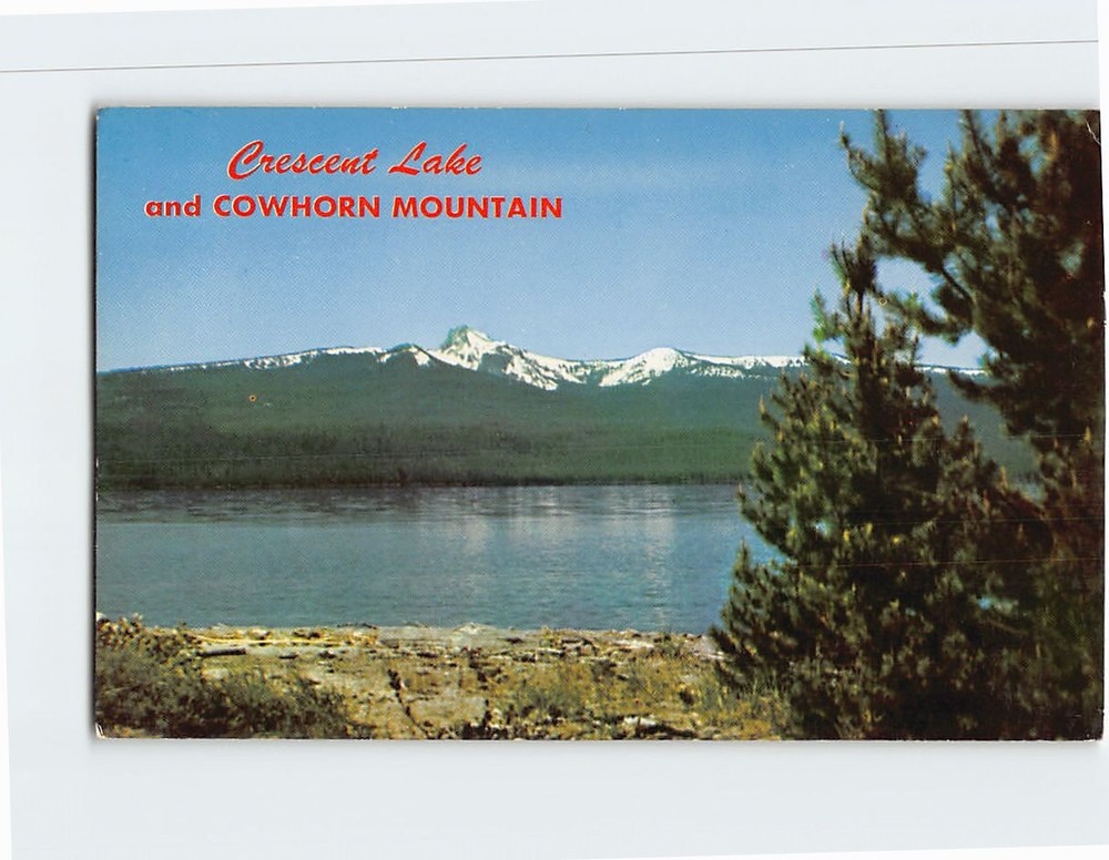 Postcard Crescent Lake & Cowhorn Mountain Oregon USA