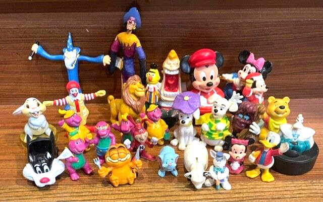 Vintage Lot of PVC California Raisin- Noid- Barney-Garfield Disney Characters
