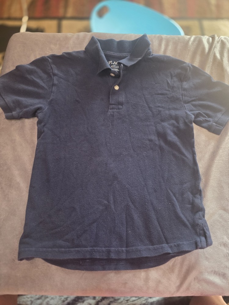 Boys Place Boys M 7/8 Dark Blue Polo Shirt Short Sleeve
