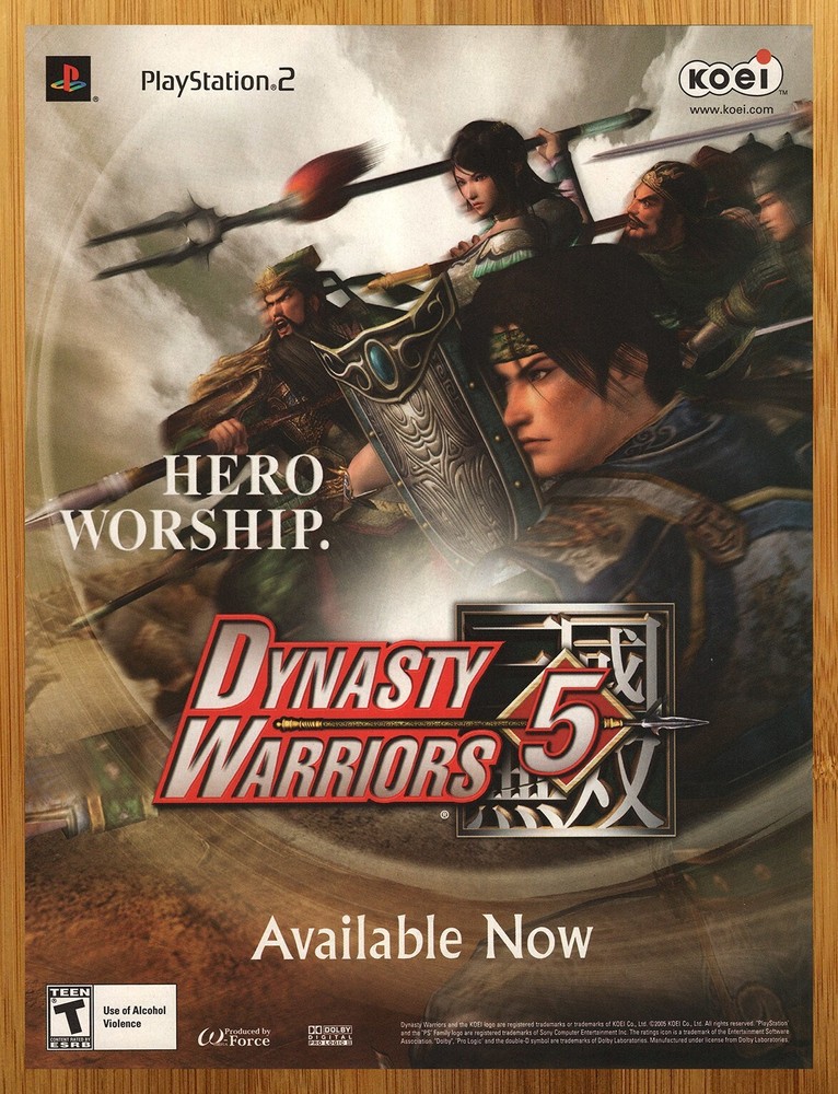 2005 Dynasty Warriors 5 PS2 Print Ad/Poster Authentic Video Game Promo Wall Art