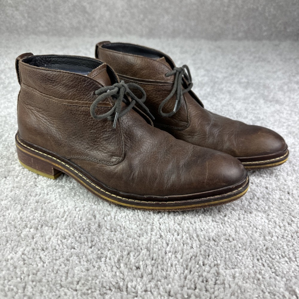 Cole Haan Protege Distressed Leather Boots with Air Soles in Walnut Brown