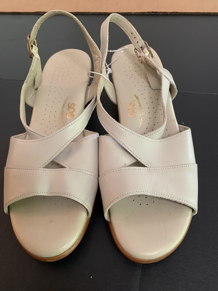 SAS Women Leather Sandals Size 8 N Slingback tripad comfort shoes Light Tan