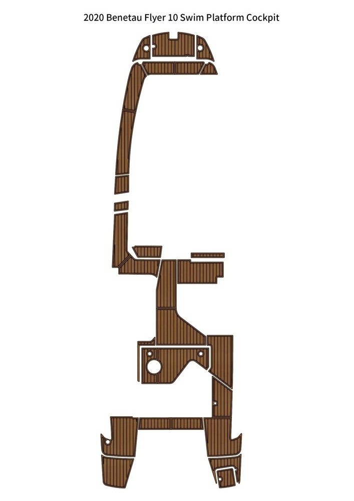 2020 Beneteau Flyer 10 Swim Platform Cockpit Boat EVA Teak Deck Floor Mat Pad FS
