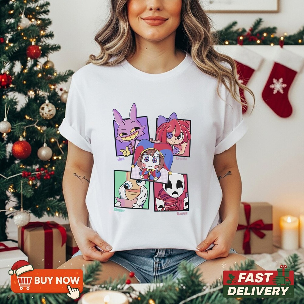 The Amazing Digital Circus Shirt, Pomni Jax Ragatha Kinger Gangle Tee, Full Size