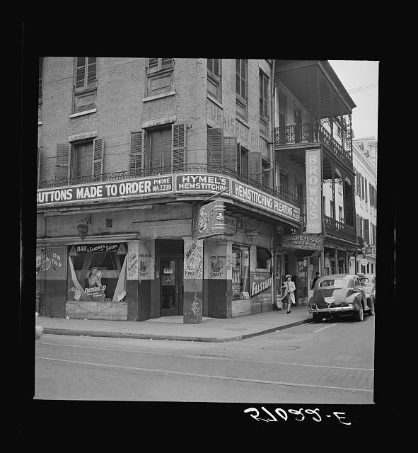 New Orleans Louisiana 1941 French Quarter Old Buildings Barbershop Signs