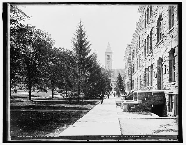 Photo:Ithaca NY Cornell University Morrill Hall Library c1900