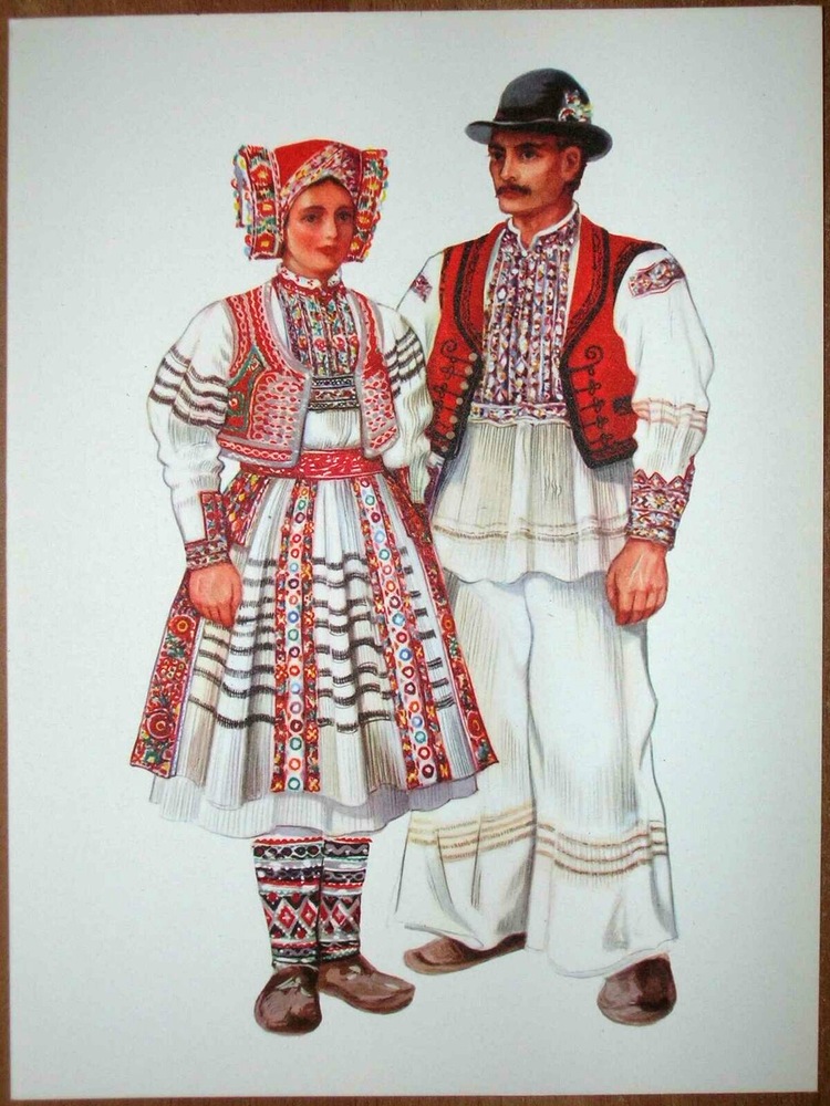 Authentic Croatian Folk Costume from Recica - Traditional III/09 Outfit for Cultural Events and Festivals