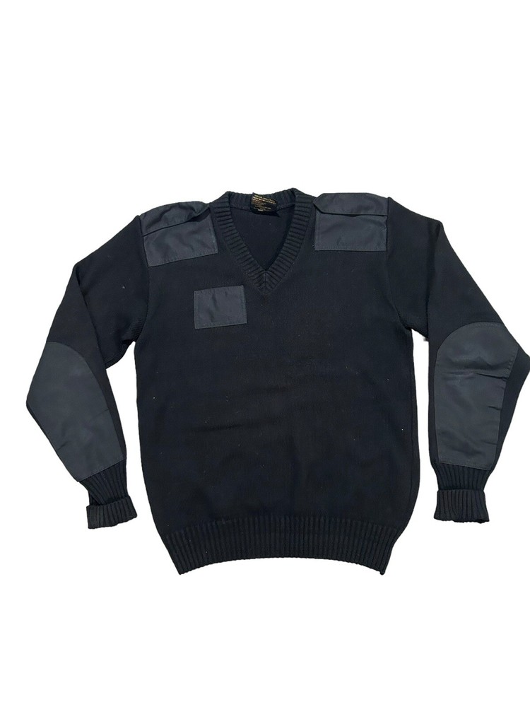Citadel Wool Commando SAA Sweater Black/ GREAT BRITAIN Made Men Large 90s VTG