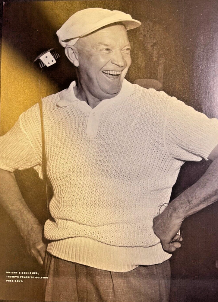 2017 Magazine Illustration President Dwight Eisenhower Ike Holding Golf Club