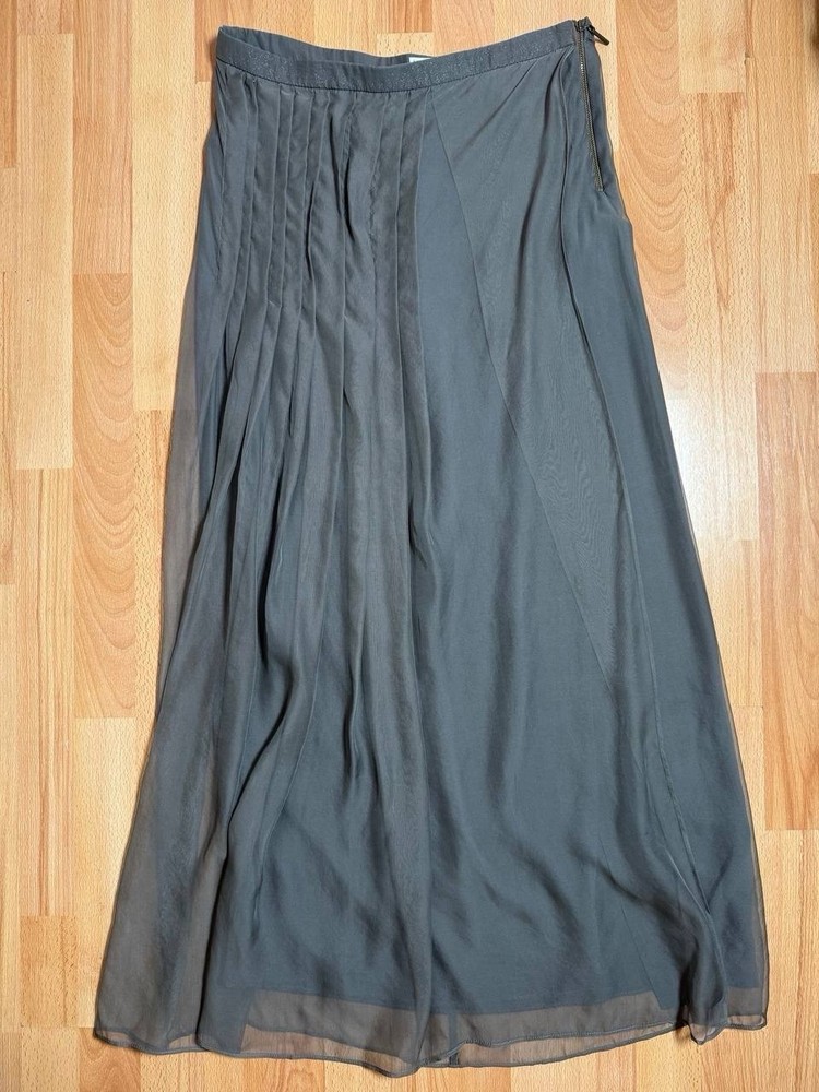 Brunello Cucinelli Women's Silk Gray Skirt US 6