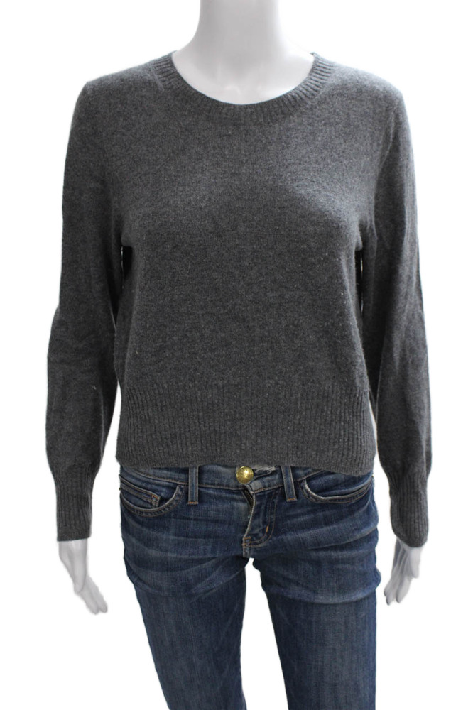 J Crew Womens Gray Cashmere Crew Neck Pullover Sweater Long Sleeve Size SFree Shipping in US $100+ Orders | $6.95 Orders Below