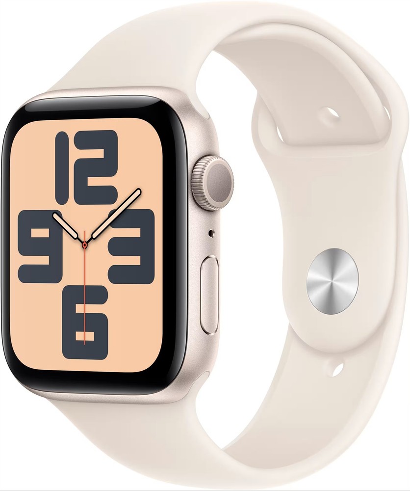 Apple Watch SE (2022) 40mm Starlight Aluminum Case with Sport Band, S/M (GPS + Cellular) (MNTK3LL/A)