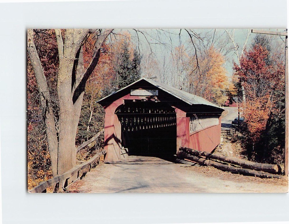 Postcard Covered Bridge East Arlington Vermont USA