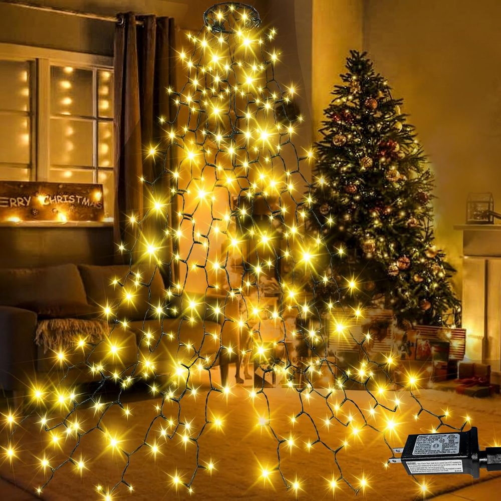 Easy Christmas Tree Lights Indoor Outdoor, 420 LED Christmas String Lights 6.6FT