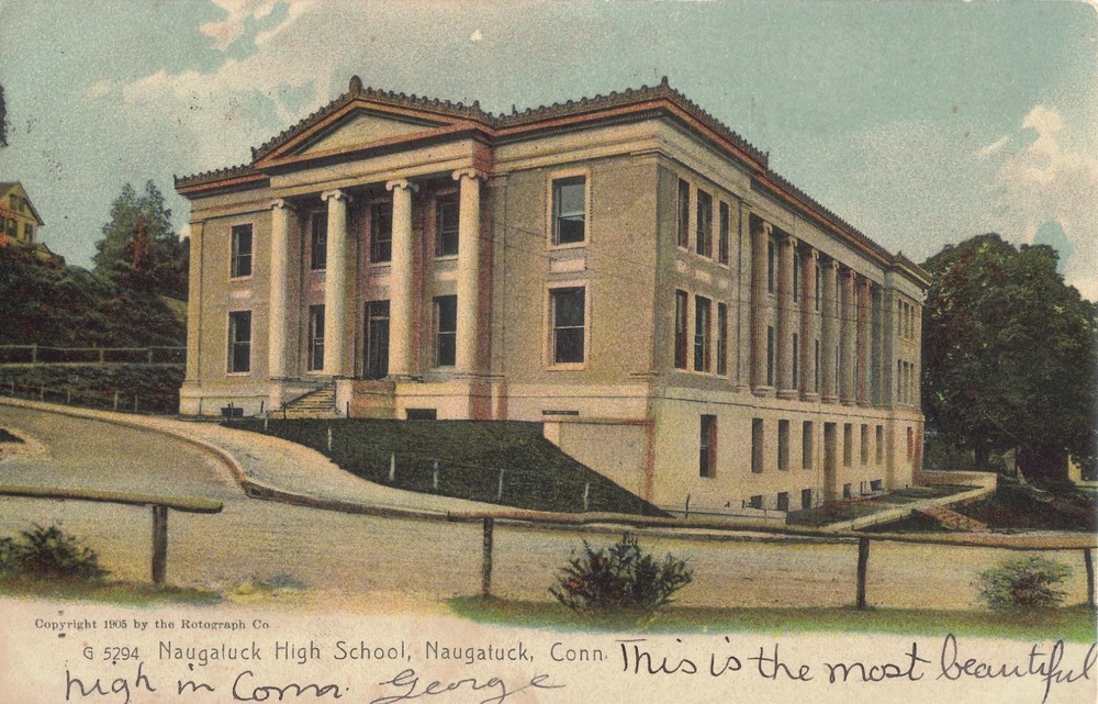 Naugatuck CT 1907 High School  UDB  Postcard EXCL