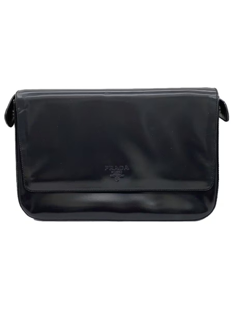 PRADA Shoulder Bag Patent BLK From Japan