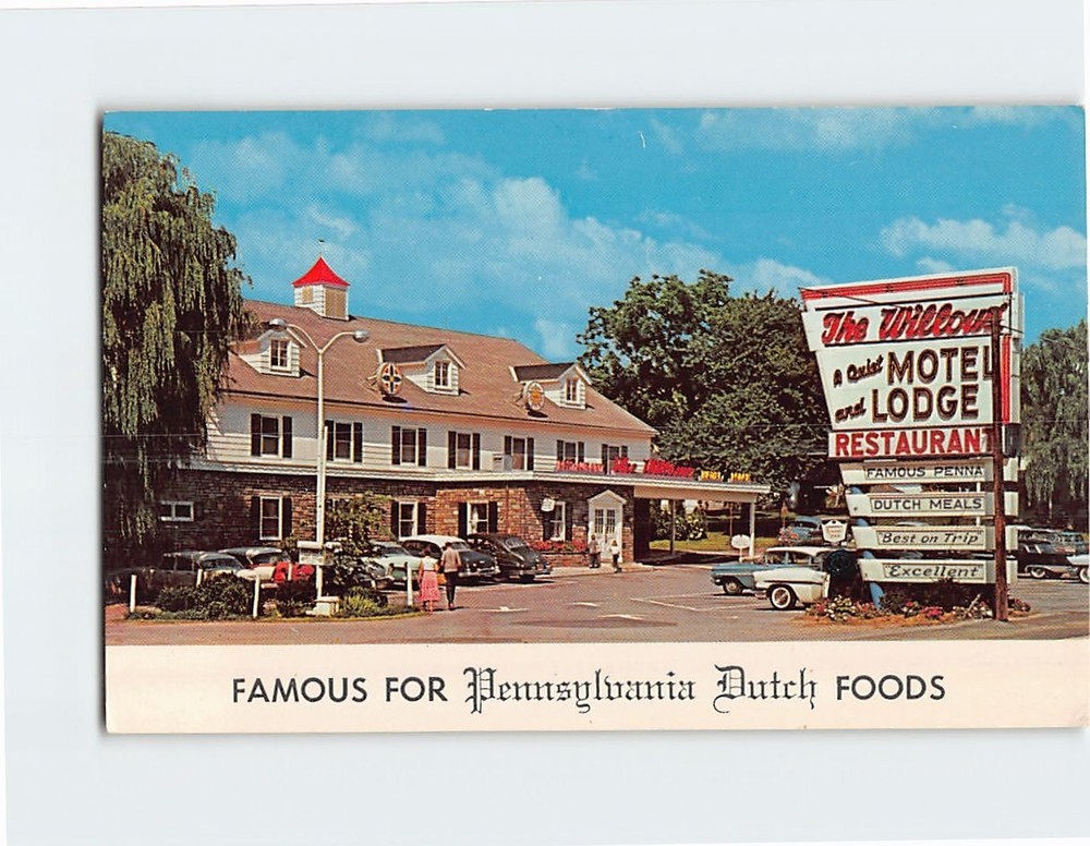 Postcard The Willows Restaurant Motel & Lodge Lancaster Pennsylvania USA