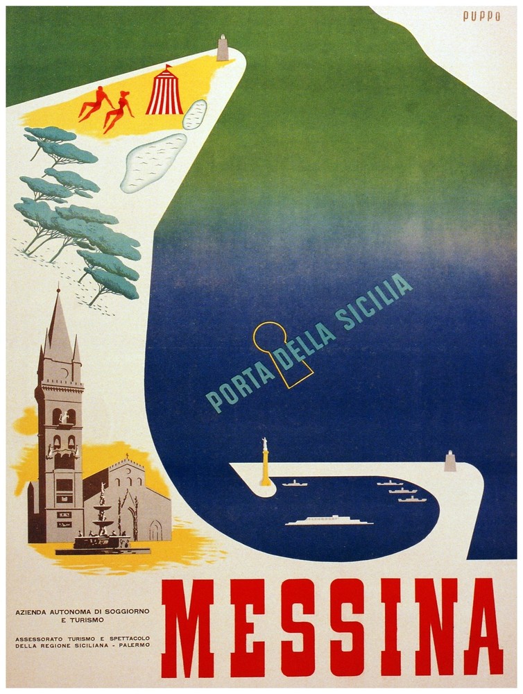 8096.Decoration Poster.Home Room wall art design.Messina.Travel Italy.Decor