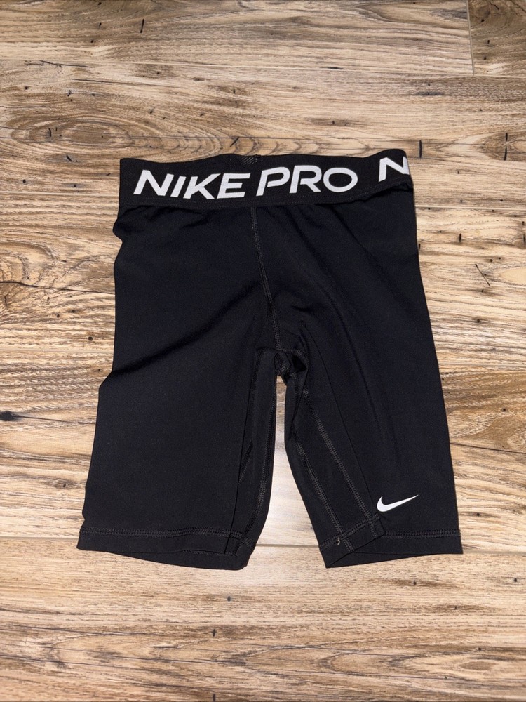 Nike Pro Dri-FIT Shorts Womens Sz XS Black Compression Training Gym 8