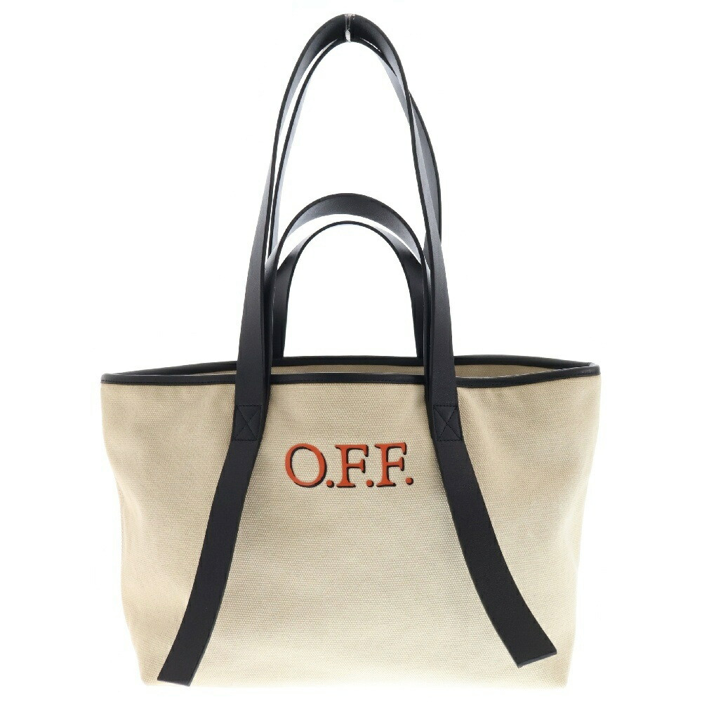 Off-White Small White Logo Tote Shopper Bag Commercial Style Pre-Owned Con