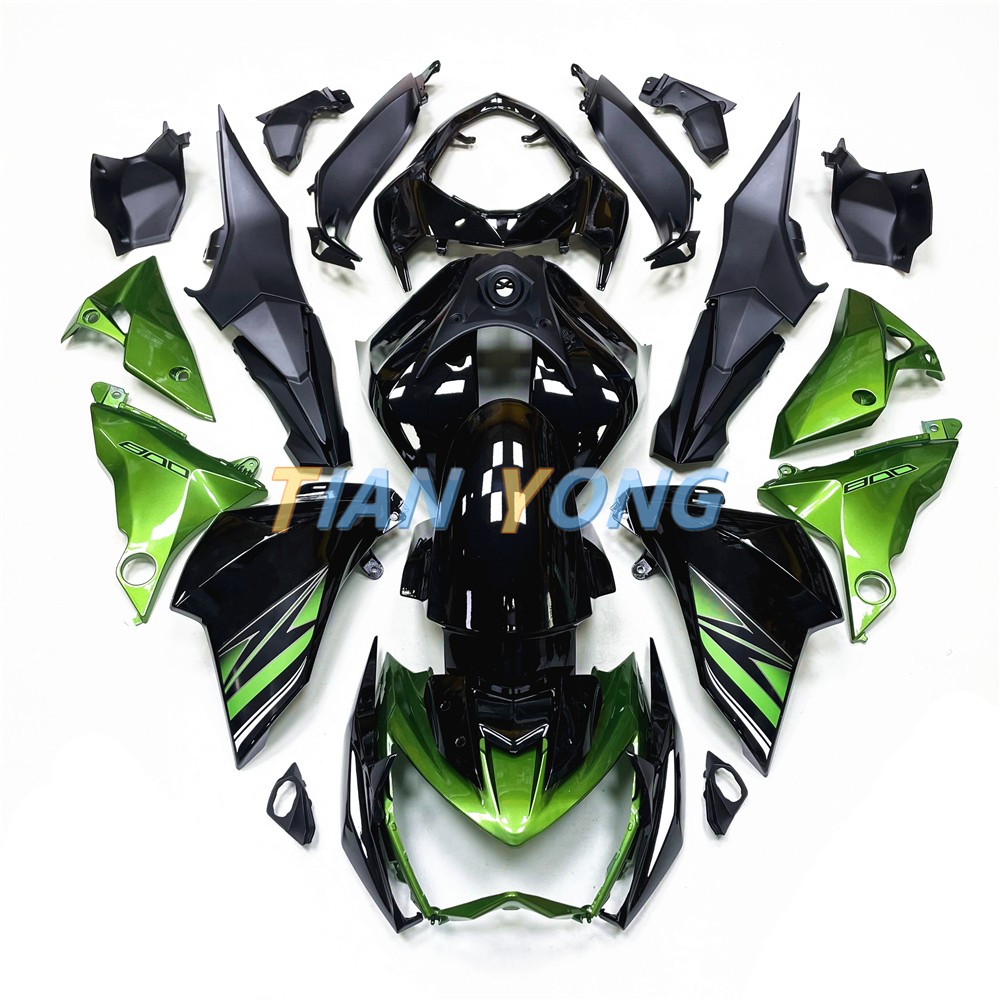 For Kawasaki Z800 2013-2018 Green Black ABS Injection Mold Bodywork Fairing Kit