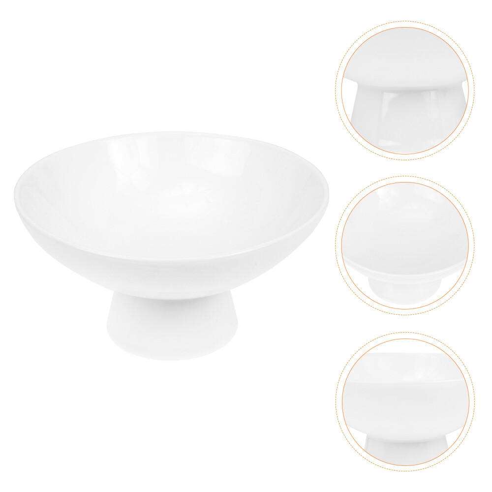 Ceramic Footed Bowl Small White Pedestal Tall Ice Cream Cup Baby