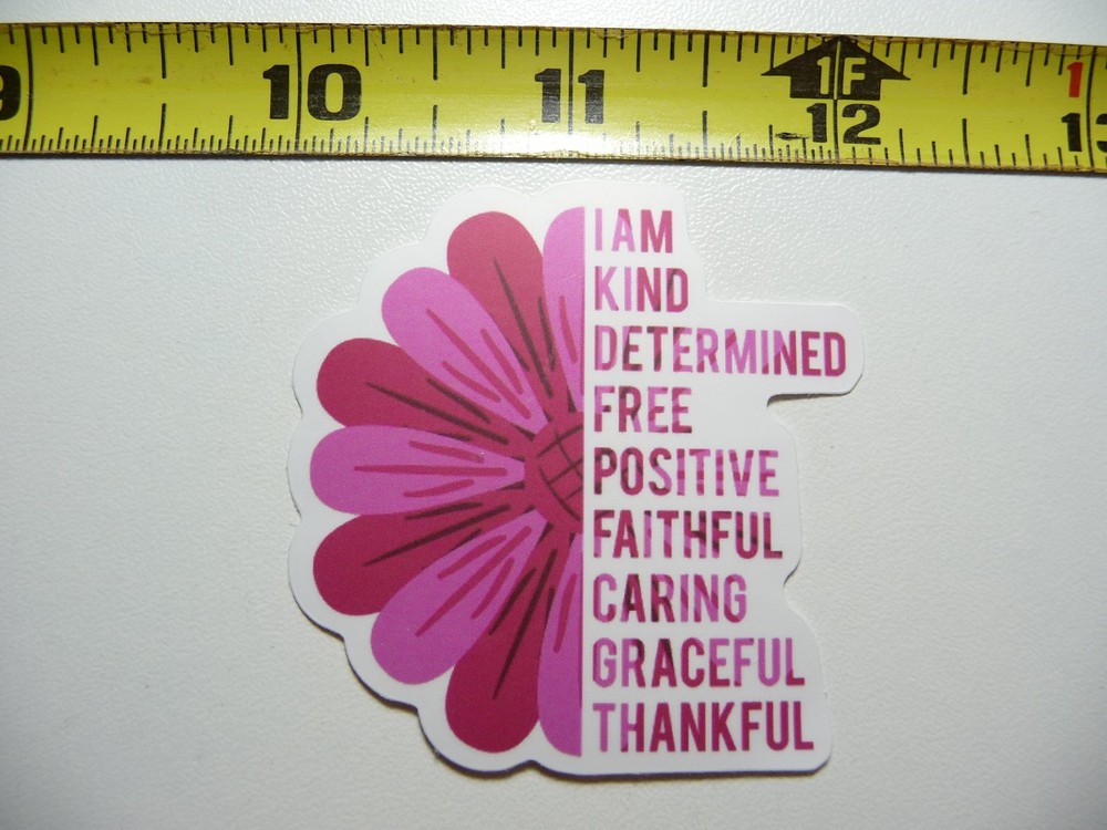 I AM KIND DETERMINED POSITIVE FAITHFUL CARING GRACEFUL THANKFUL DECAL STICKER