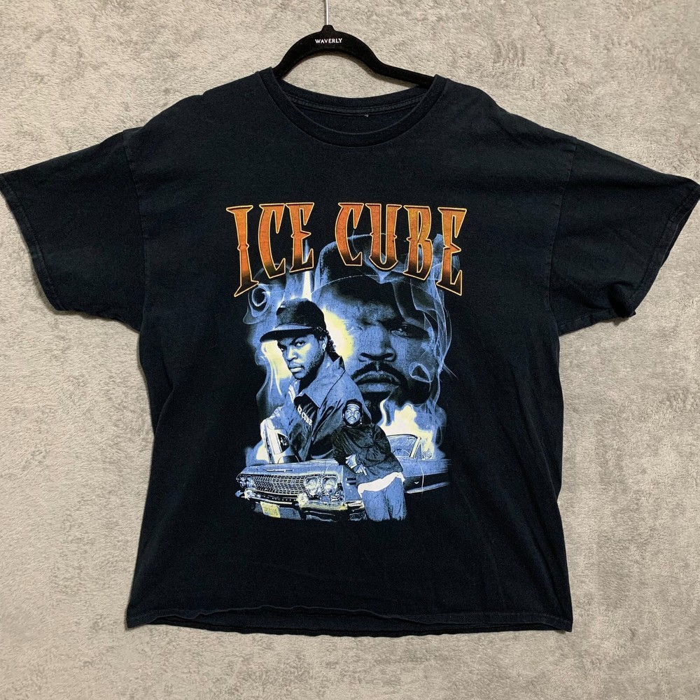 Ice Cube T-Shirt Mens XL Black Graphic Tee Rapper Casual Short Sleeve