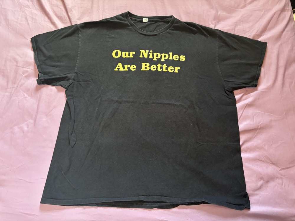 Port & Company Shirt Mens XL Black Detroit Nipple Works Funny Graphic Tee