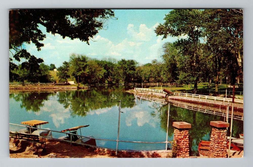 Springfield MI-Missouri, Scenic Doling Park Lake, Vintage Postcard