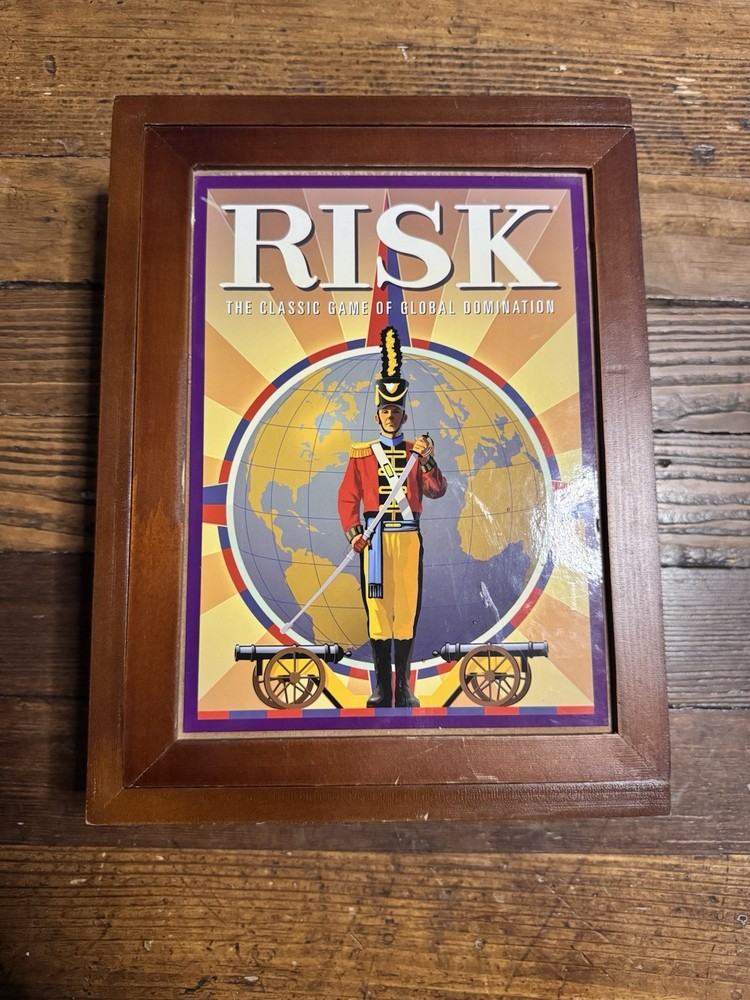RISK Vintage Game Collection Bookshelf Box Wooden Case Strategy Parker Brothers