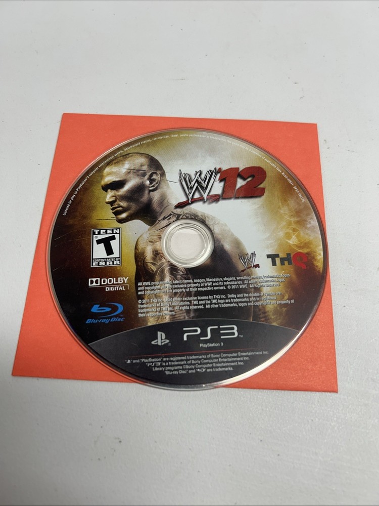 WWE'12 (Sony PlayStation 3, 2011) Disk Only Tested Working