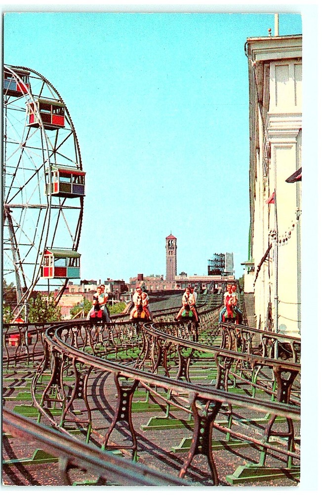 S04-8082, The Steeplechase And Ferris Wheel, Coney Island, New York, Postcard