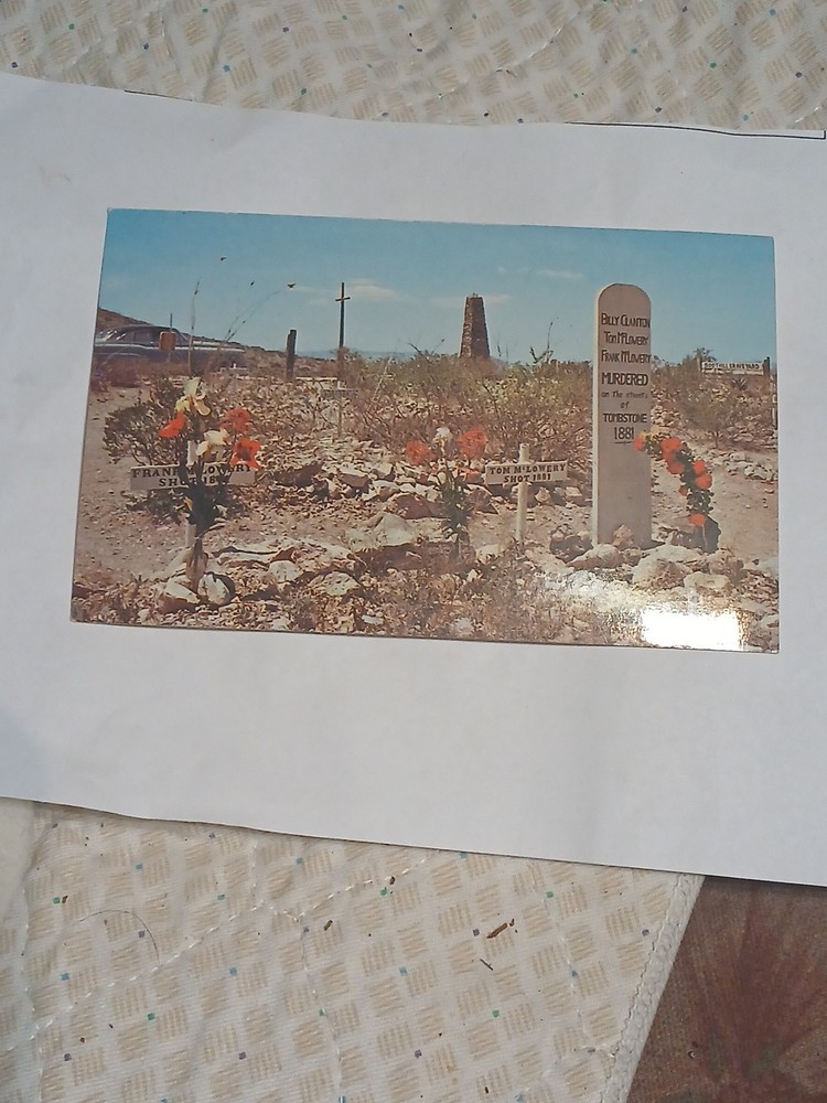 Tombstone AZ-Arizona, Graves Of Billy Clanton, Tom McLowery, Vintage Postcard117