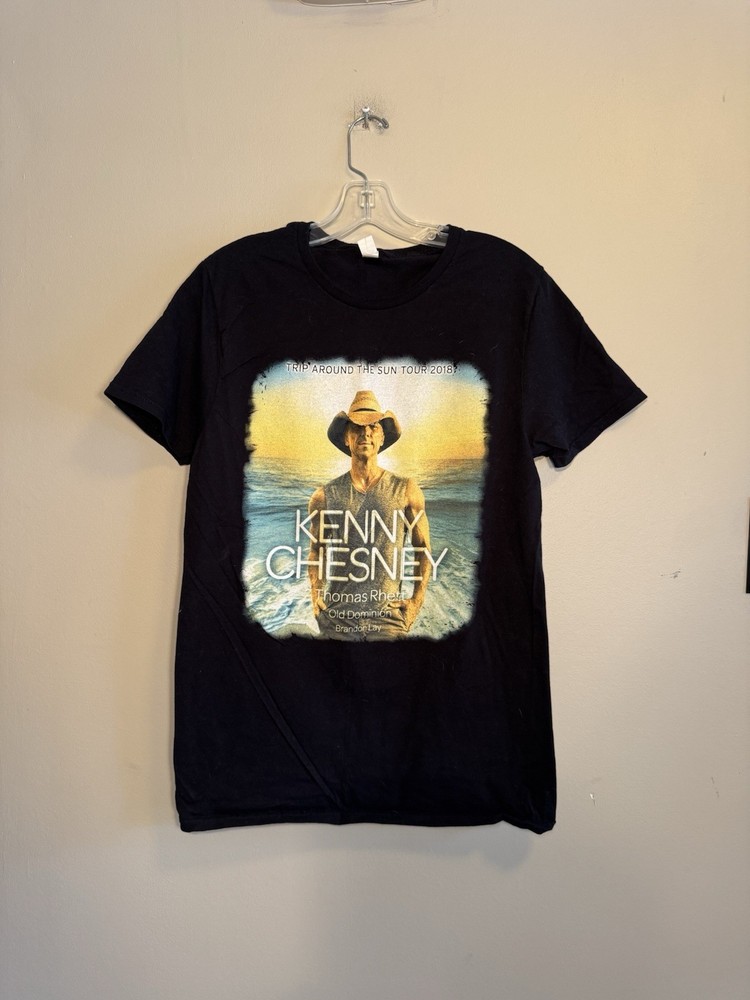 Kenny Chesney Shirt Mens Large Black 2018 Tour Trip Around the Sun Medium
