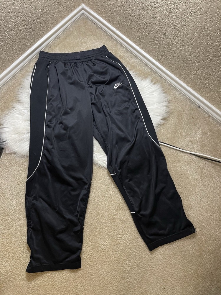Nike Silver Tag Swoosh Black Athletic Track Pants Men’s Size Medium
