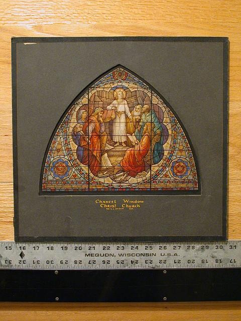Design drawing for stained glass Chancel Window showing Young Christ in the