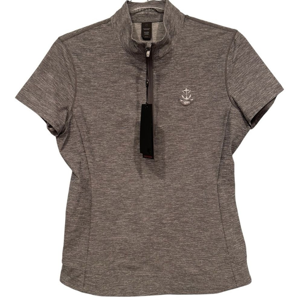 Greyson Melange SS Halley Quarter Zip NWT w/unidentified logo Size S
