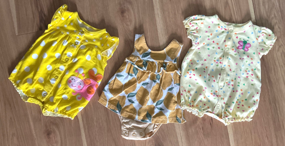 Carter’s 3 Baby Girl Rompers Size 3 Months