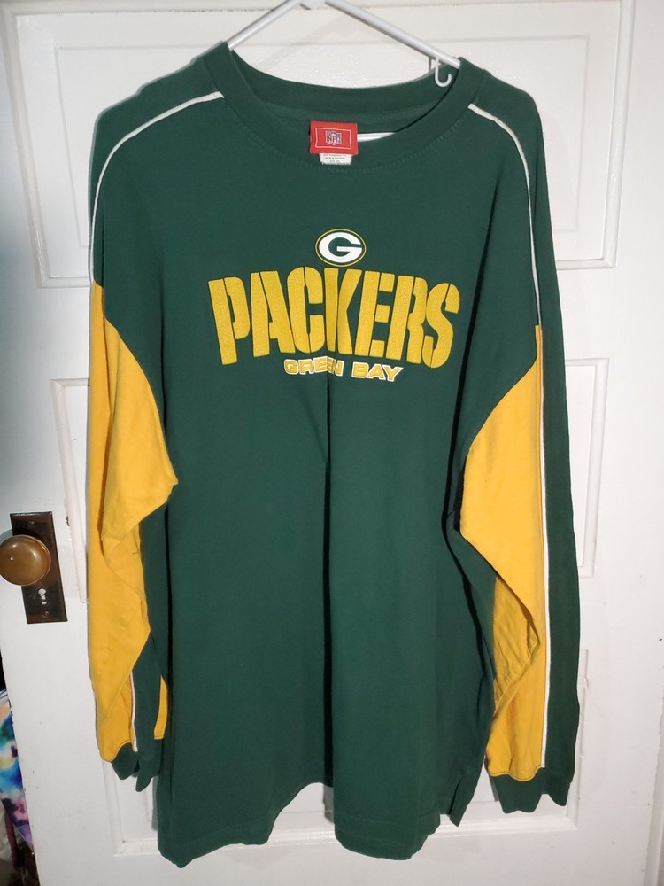 Green Bay Packers Shirt 2XL Mens Offical NFL Team Apparel Long Sleeve Football