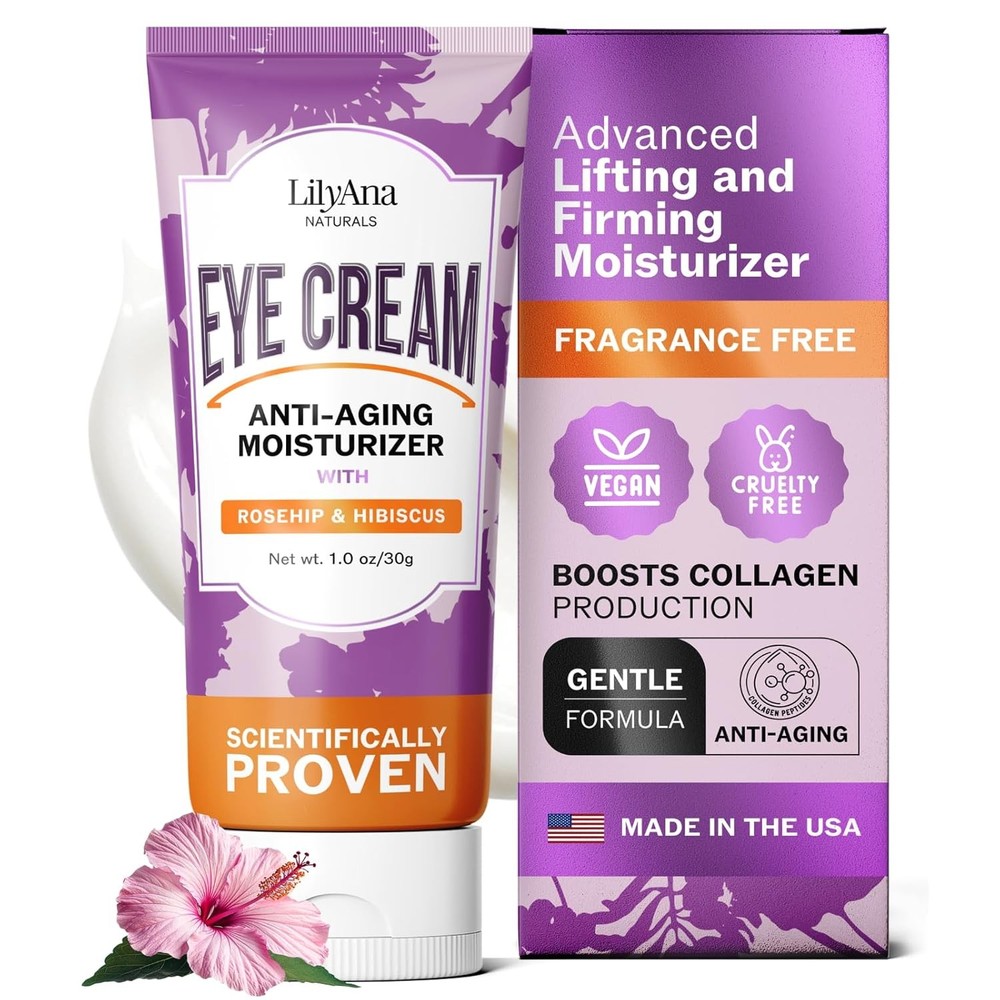 LilyAna Naturals Eye Cream for Dark Circles and 1.7 Ounce (Pack of 1), Bottle
